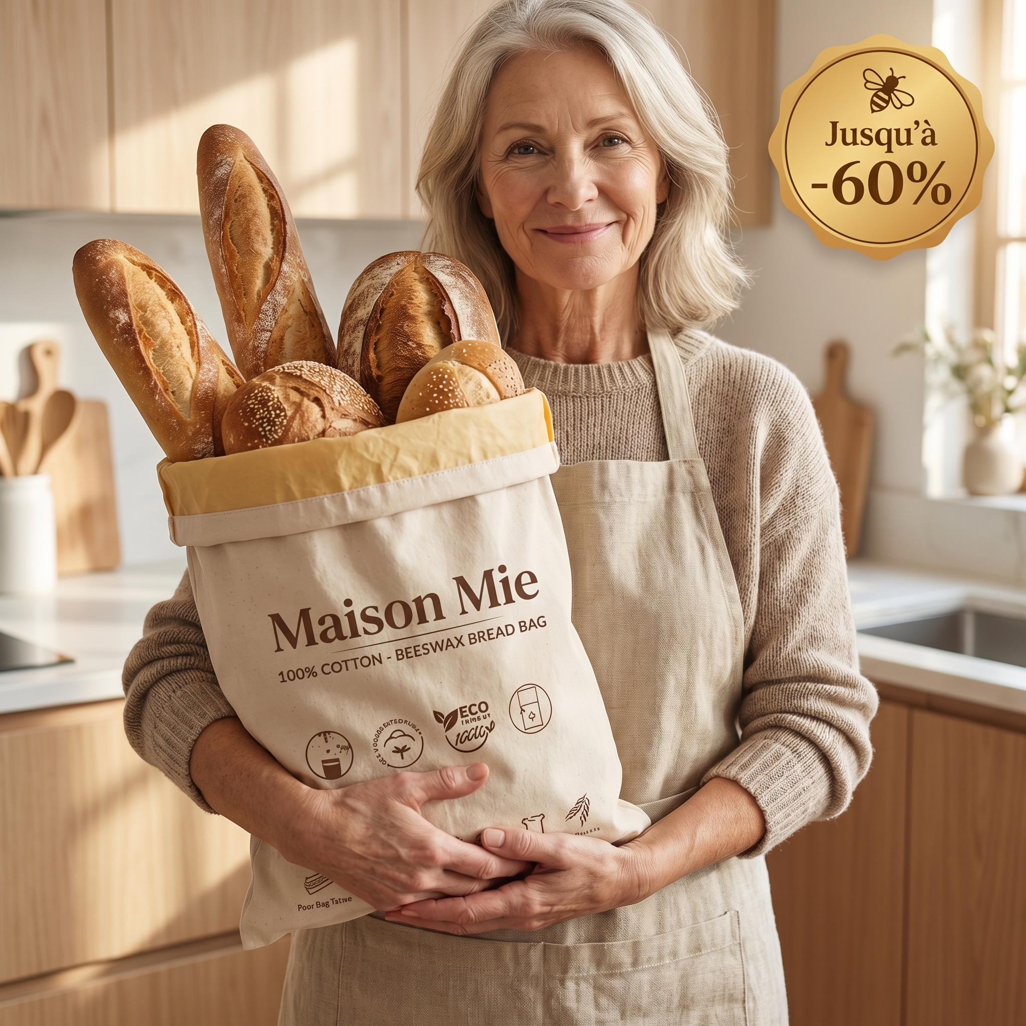Sac à Pain Maison Mie™ – Gardez votre pain frais plus longtemps